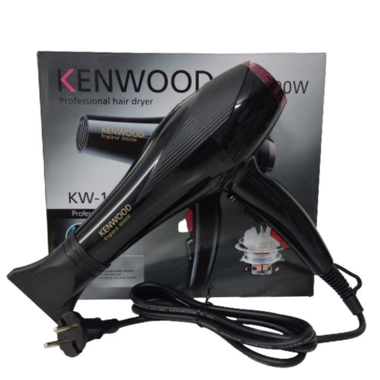 سشوار خانگی 2400 وات کنوود مدل KW-1011، موتور AC، وزن 500 گرم، المنت تیتانیوم، دارای سری متمرکزکننده باریک با ویژگی...