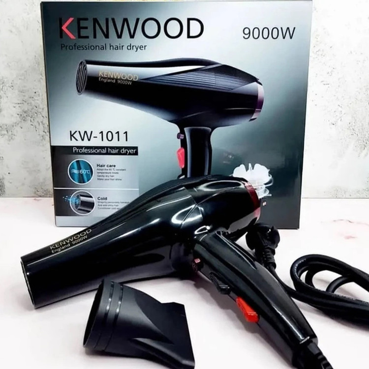 سشوار خانگی 2400 وات کنوود مدل KW-1011، موتور AC، وزن 500 گرم، المنت تیتانیوم، دارای سری متمرکزکننده باریک با ویژگی...